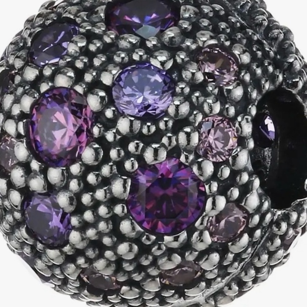 PANDORA Fancy Purple Cosmic Stars Clip Necklace - Picture 9 of 11
